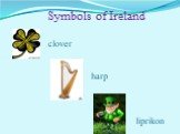 Symbols of Ireland clover harp liprikon