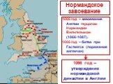 Нормандское завоевание. 1066 год – завоевание Англии герцогом Нормандии Вильгельмом (1066-1087). 1066 год – битва при Гастингсе (поражение англичан). 1066 год – утверждение нормандской династии в Англии