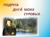 ПОДРУГА ДНЕЙ МОИХ СУРОВЫХ…