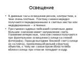 В дневные часы освещение резкое, контрастное, а тени очень плотные. Поэтому снимки нередко получаются передержанными в светлых местах или недодержанным – в темных. При съемке садовых пейзажей солнечным днем большое значение имеет направление света. Наименее интересные, плоские снимки получаются при 