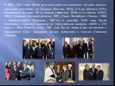 В 2000—2007 годах Путин принимал участие в саммитах «Группы восьми» («Большая восьмёрка») на Окинаве (Япония, 2000), в Генуе (Италия, 2001), Кананаскисе (Канада, 2002), Эвиане (Франция, 2003), Си-Айленде (США, 2004), Глениглсе (Великобритания, 2005) Санкт-Петербурге (Россия, 2006) и Хайлигендамме (Г