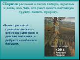 Сборник рассказов о людях Сибири, взрослых и детях, всех тех, кто умеет ценить настоящую дружбу, любить природу. «Конь с розовой гривой»- рассказ о сибирской деревне, о детстве мальчика, о доброте и любви его бабушки.