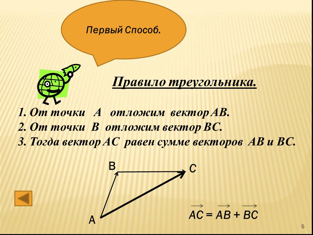 От точки б отложите вектор. Вектор ab+BC. Вектор равный сумме векторов. Правило треугольника. Метод треугольника векторы.