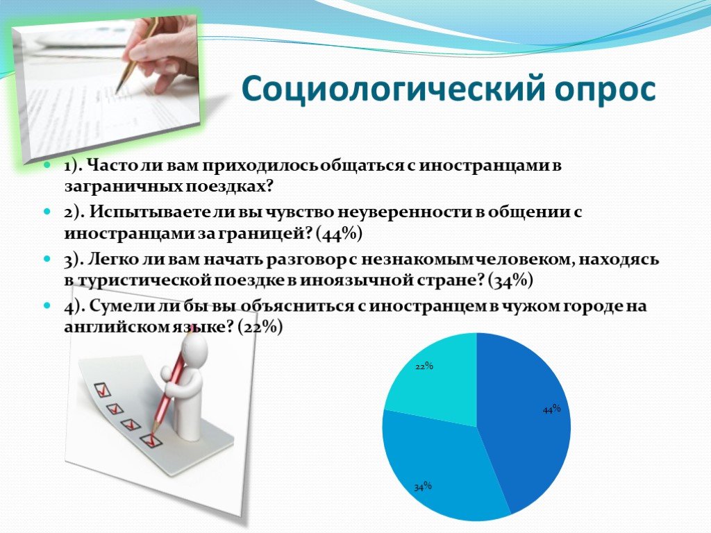 Социологический опрос. Опрос на тему ввели вы разговор с иностранцами.