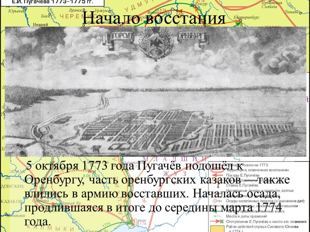 Какой город осадили зимой 1774 года пугачев. 5 Октября 1773 года Пугачев. Восстание Пугачева Осада Оренбурга. Оборона Оренбурга 1773 год.