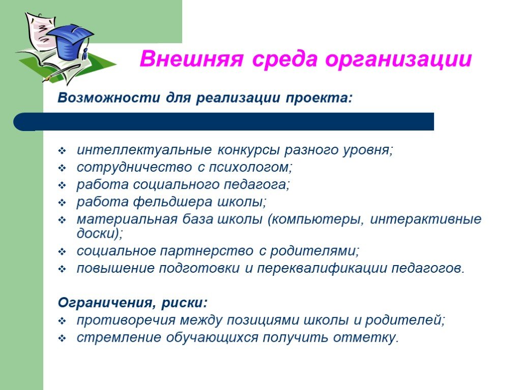 Внешние возможности фирмы. Внешние возможности организации. Внешние возможности проекта. Внешние возможности организации в школе. Внешние возможности предприятия.