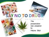 SAY NO TO DRUGS. The presentation was prepared by Halyna Bilyk