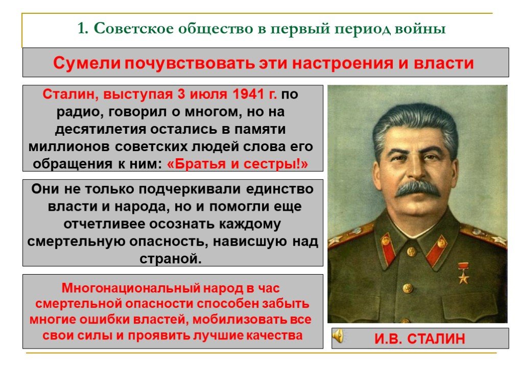 Советское общество сообщение. Советское общество в первый период войны. Роль Сталина в войне. Сталин в годы Великой Отечественной.