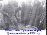 Поиск хлеба. Гришинский р-н, Донецкая область. 1932 год