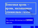 Венозная кровь – кровь, насыщенная углекислым газом. На схеме обозначается синим цветом.