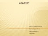 Саванна. Работу выполнили: Нигматулина К. Молчанова Л. 5в класс.