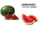 watermelon /ˈwɔːtəˈmelən/