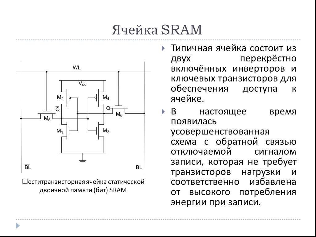 Схема ячейки памяти