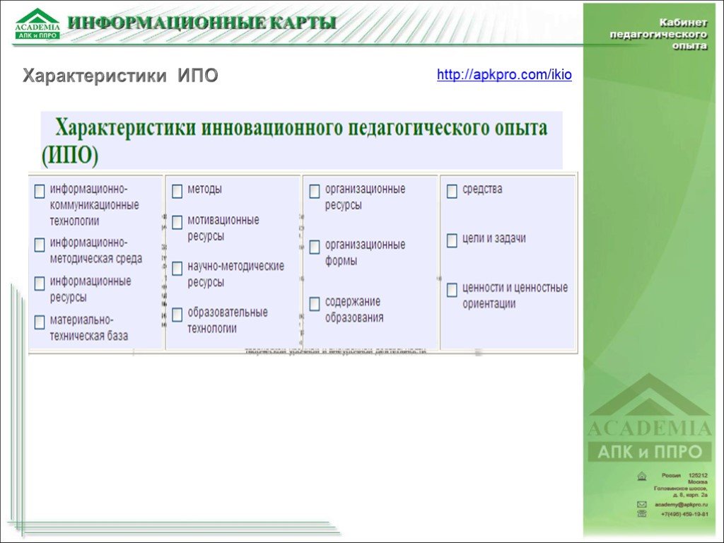 Информационная карта это