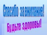 Спасибо за внимание! Будьте здоровы!