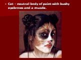 Cat - neutral body of paint with bushy eyebrows and a muzzle.