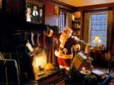 Santa Claus. Santa Claus - the main symbol of Christmas in the Catholic countries. He comes at midnight. Gifts hides in stockings attached to the fireplace. Санта Клаус - главный символ Рождества в католических странах. Он приходит в полночь. Подарки прячет в чулки, закреплённые на камине.