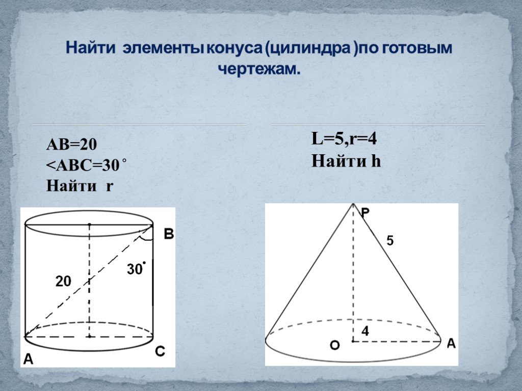 Конус задачи на готовых чертежах