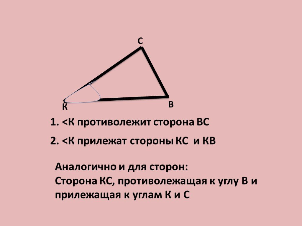 Противолежащей основанию