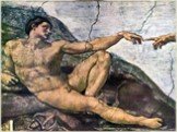 Мікеланджело Буонарроті (1475—†1564) прожив довге і трагічне життя, повне великих звершень. Те, що він створив, — грандіозне і за масштабом витворів, і за силою образів. Відданий гуманістичним ідеалам, він прославляв силу і свободу людини. Мікеланджело став свідком краху цих ідеалів, знищення респуб