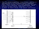 Томас Юнг наблюдал интерференцию от двух источников, прокалывая на малом расстоянии (d ≈ 1мм) два маленьких отверстия в непрозрачном экране. Отверстия освещались светом от солнца, прошедшим через малое отверстие в другом непрозрачном экране. Интерференционная картина наблюдалась на экране, удаленном
