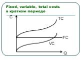 Fixed, variable, total costs в кратком периоде