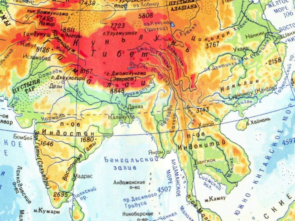 Гималаи в какой части. Горная система Гималаи на карте. Памир Тибет Гималаи на карте. Горы Гималаи на карте Евразии.