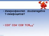 Иммунофенотип doublenegative Т-лимфоцитов? CD3+ CD4- CD8- TCRα/β+