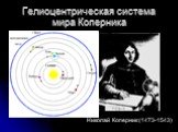 Гелиоцентрическая система мира Коперника. Николай Коперник (1473-1543)