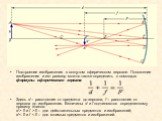 Построение изображения в вогнутом сферическом зеркале. Положение изображения и его размер можно также определить с помощью формулы сферического зеркала: Здесь d – расстояние от предмета до зеркала, f – расстояние от зеркала до изображения. Величины d и f подчиняются определенному правилу знаков: d &