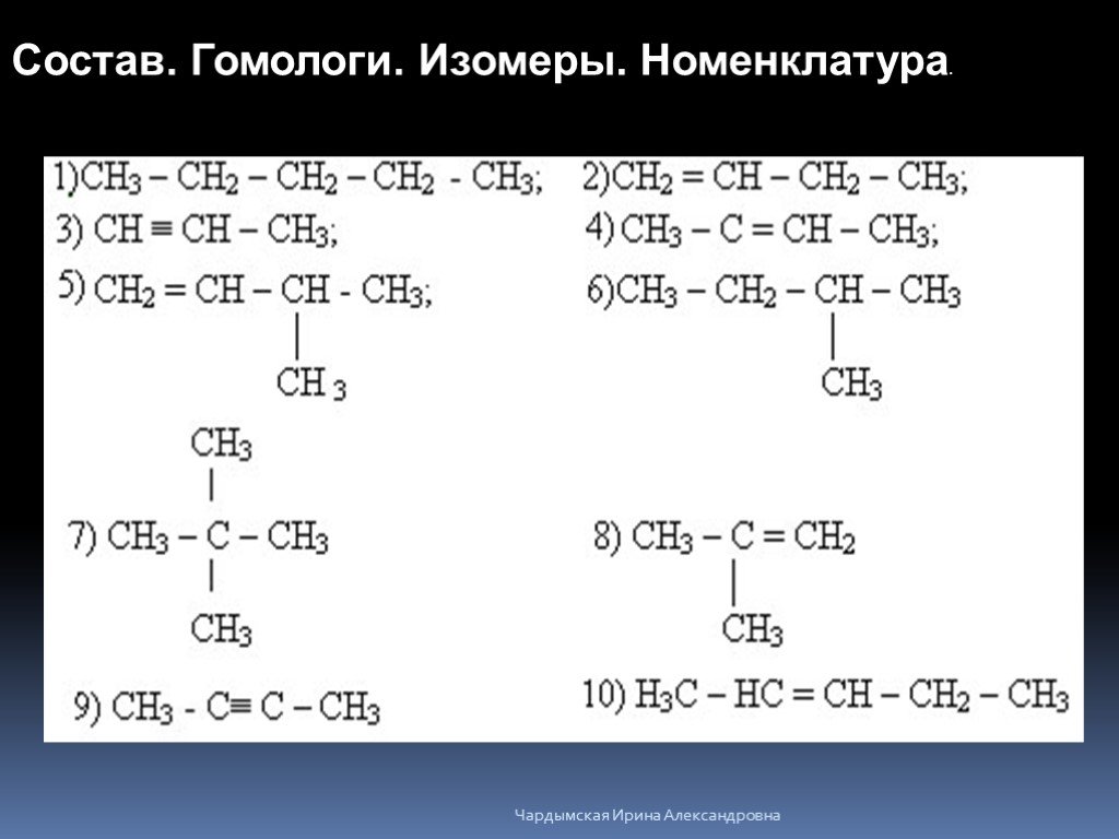 Изомерия химия 10