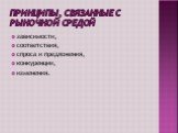 Принципы, связанные с рыночной средой. зависимости, соответствия, спроса и предложения, конкуренции, изменения.