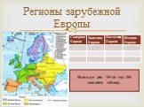 Регионы зарубежной Европы. Используя рис. 103 на стр. 256 заполните таблицу.