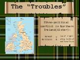 The “Troubles”. Ethno-political conflict in Northern Ireland(Ulster): Great Britain. Local right-wing radical nationalists. V S