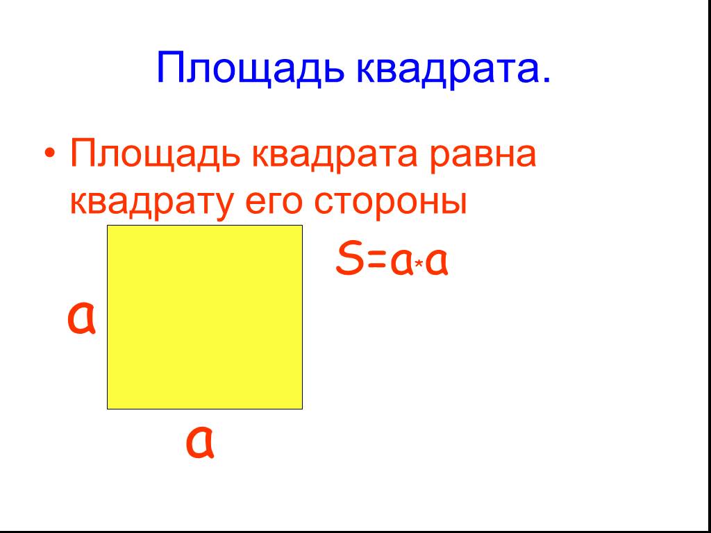Как найти площадь квадрата 3