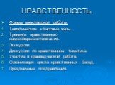 Формы внеклассной работы: Тематические классные часы. Тренинги нравственного самосовершенствования. Экскурсии. Дискуссии по нравственное тематике. Участие в краеведческой работе. Организация цикла нравственных бесед. Праздничные поздравления.