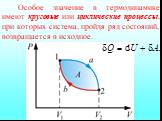 Особое значение в термодинамике имеют круговые или циклические процессы, при которых система, пройдя ряд состояний, возвращается в исходное.