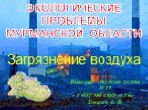 ЭКОЛОГИЧЕСКИЕ ПРОБЛЕМЫ МУРМАНСКОЙ ОБЛАСТИ. Выполнил студент группы № 19 ГАОУ МО СПО «СТК» Ковалев А. В. Загрязнение воздуха