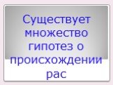 Существует множество гипотез о происхождении рас