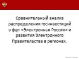 Сравнительный анализ распределения госинвестиций в фцп «Электронная Россия» и развития Электронного Правительства в регионах. Лютов Никита