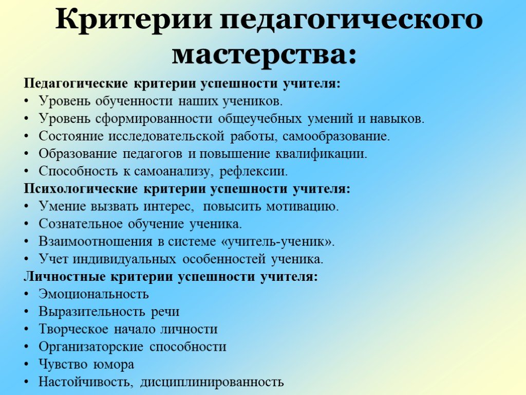 Основные компоненты педагогического мастерства презентация