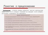 Понятие о предложении. Предложение — основная единица синтаксиса, так как в предложении оформляется мысль, которую говорящий или пишущий хочет сообщить (высказать) слушающему или читающему.