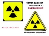 Самая высокая опасность -радиационная! Всё живое гибнет на Земле.