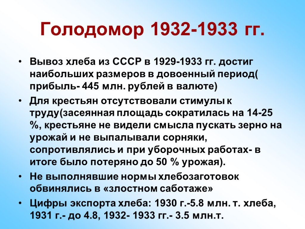 Дата голода в россии. Причины голода в СССР 1932-1933. Голодомор 1932-1933 причины.