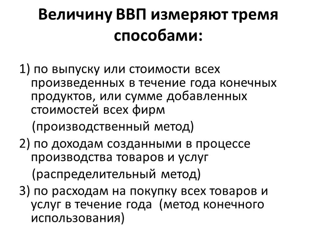 Фактическая величина ввп