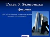 Глава 3. Экономика фирмы. Урок 3. Постоянные и переменные ресурсы. Показатели выпуска фирмы.