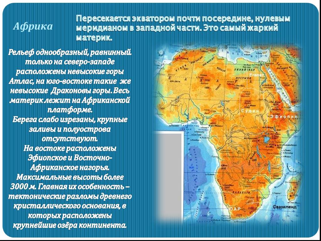 Какова роль африки в мире. Проект по географии 7 класс Африка. Нулевой Меридиан пересекает Африку с Запада на. Рельеф и климат Африки. Африка презентация.