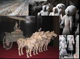 Терракотовая армия. принятое название захоронения по меньшей мере 8099 полноразмерных терракотовых статуй китайских воинов и их лошадей у мавзолея императора Цинь Шихуанди в Сиане.