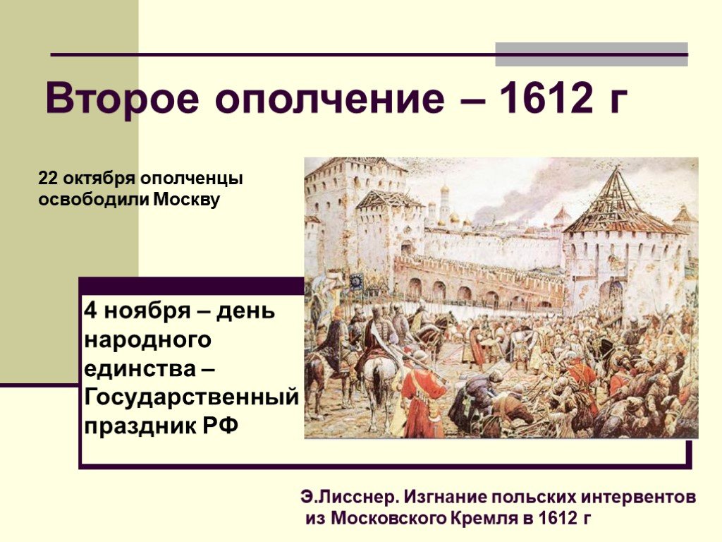 Где было второе ополчение. Смута в России 1603-1613. Второе народное ополчение 1612. Изгнание польских интервентов из Кремля. Второе ополчение 1612 освобождение России.