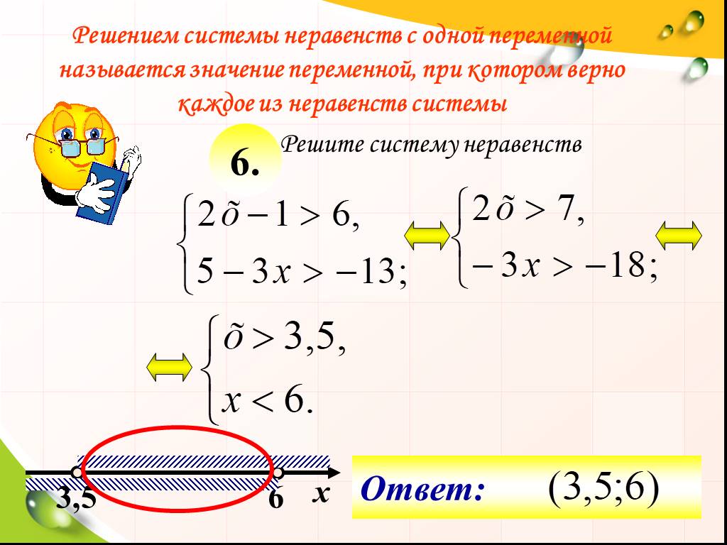 Решение неравенств с одной переменной